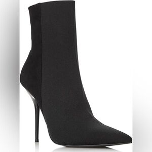 Aqua Black Pointed Toe Stiletto Ankle Boots